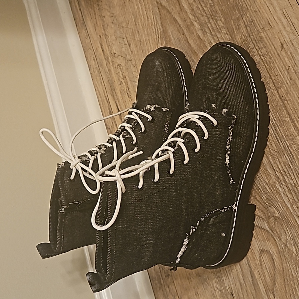 Denim Hiking Boots